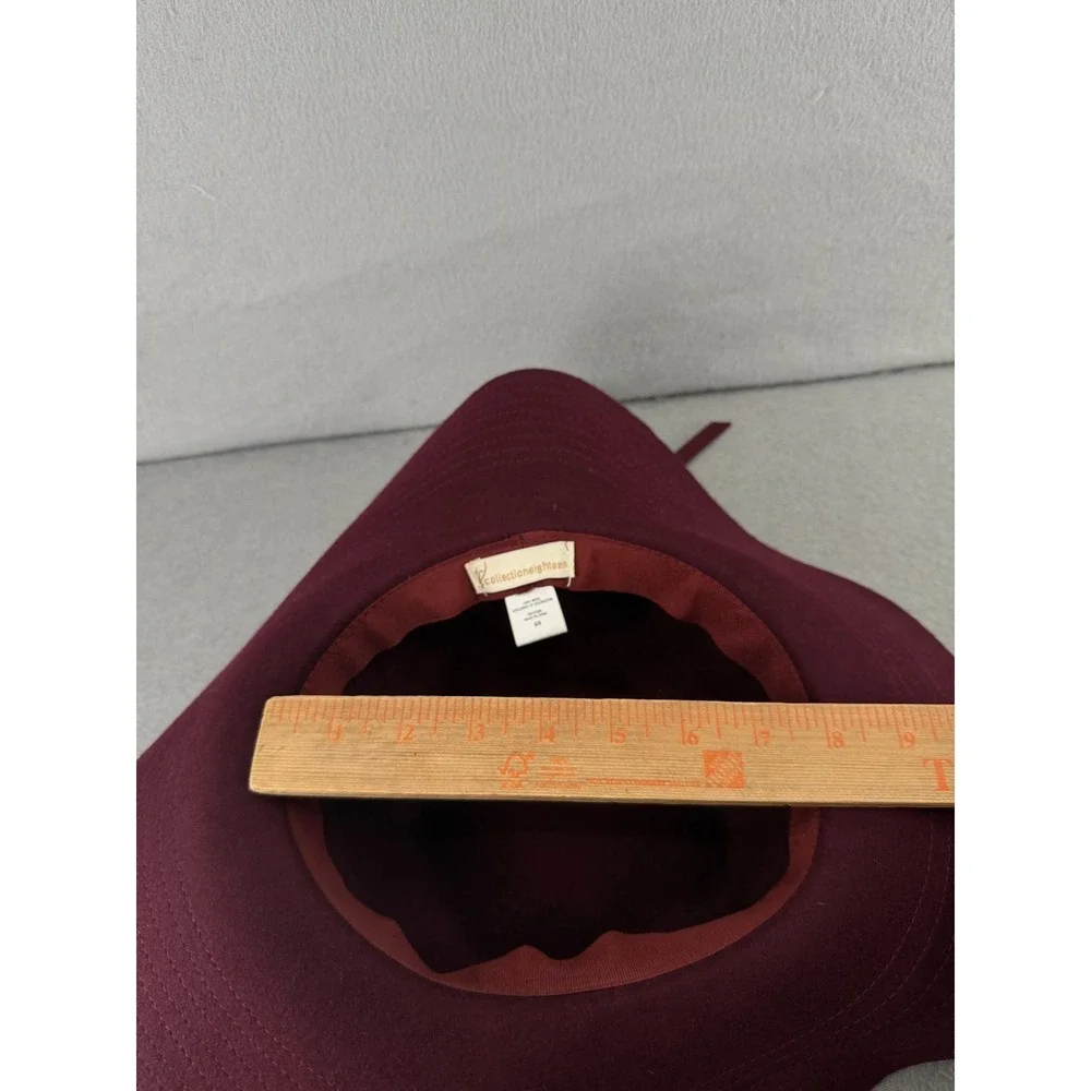 Collections Eighteen Floppy Hat Womens One Size Burgundy 100% Wool Festival Boho